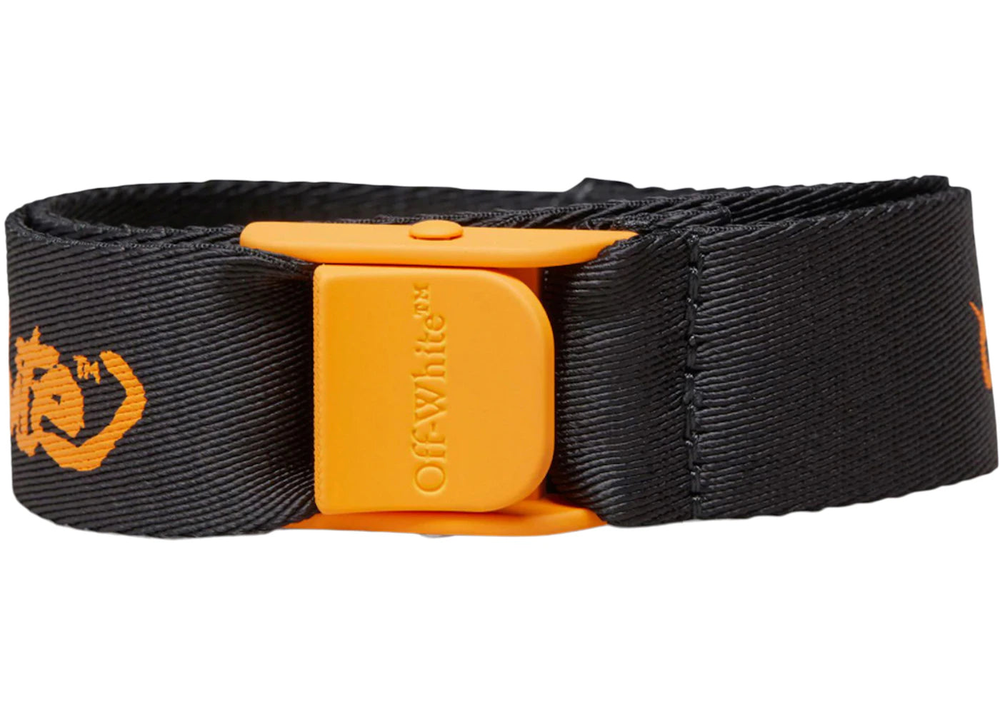 OFF-WHITE Kids Script Logo Belt Black/Orange