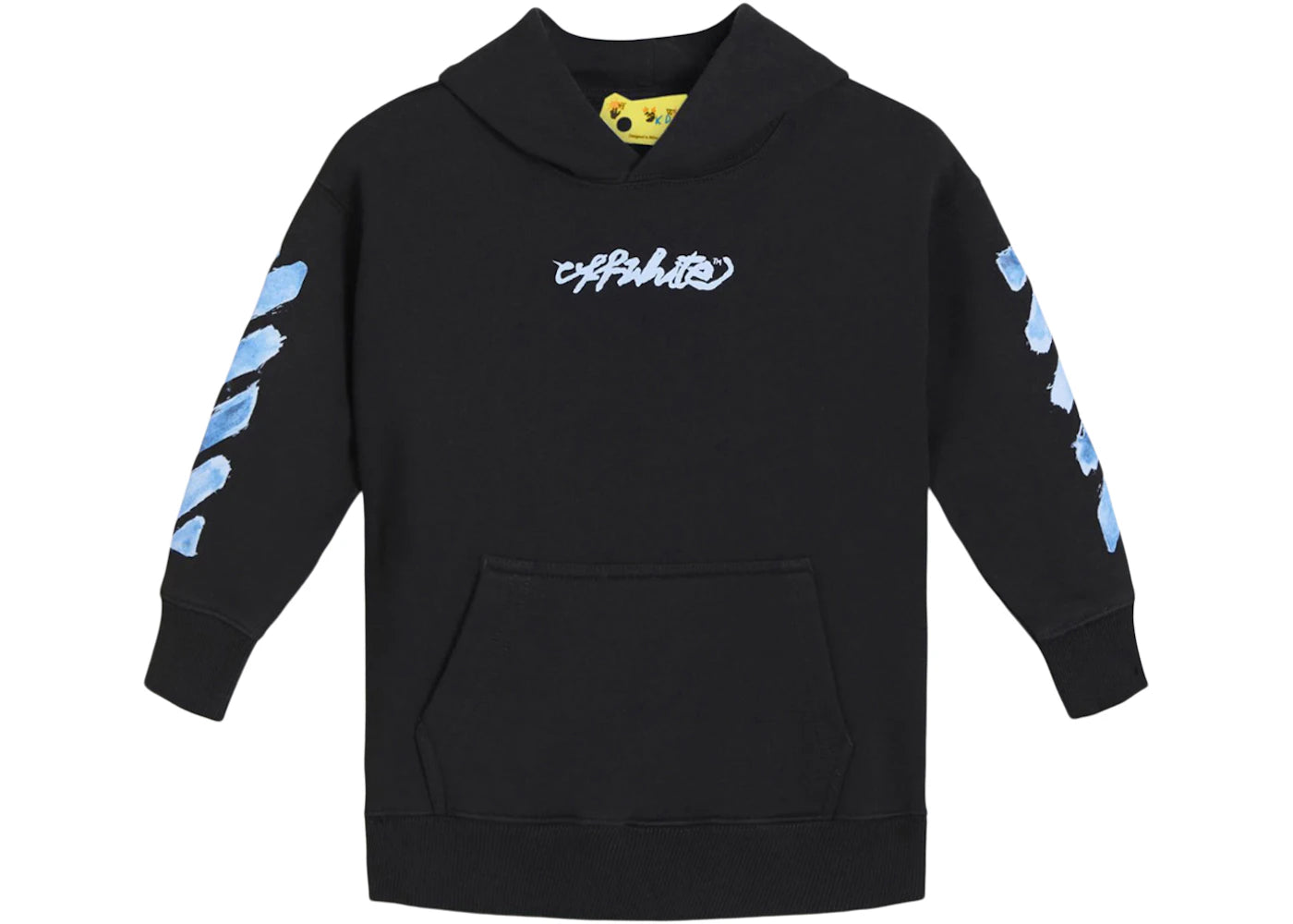 OFF-WHITE Kids Script Logo Hoodie Black/Blue