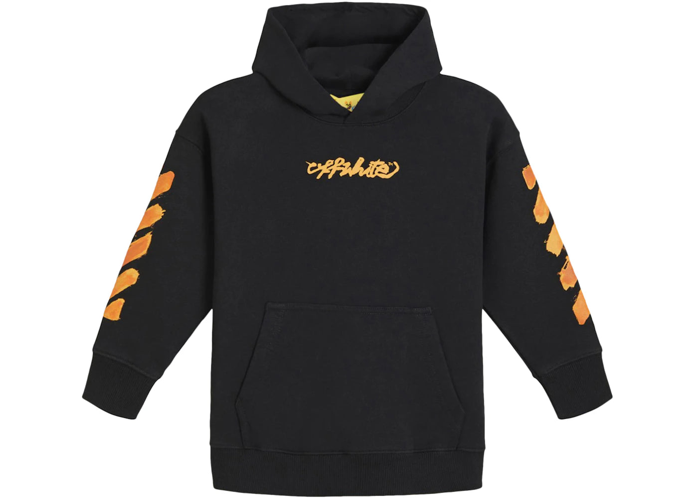 OFF-WHITE Kids Script Logo Hoodie Black/Orange