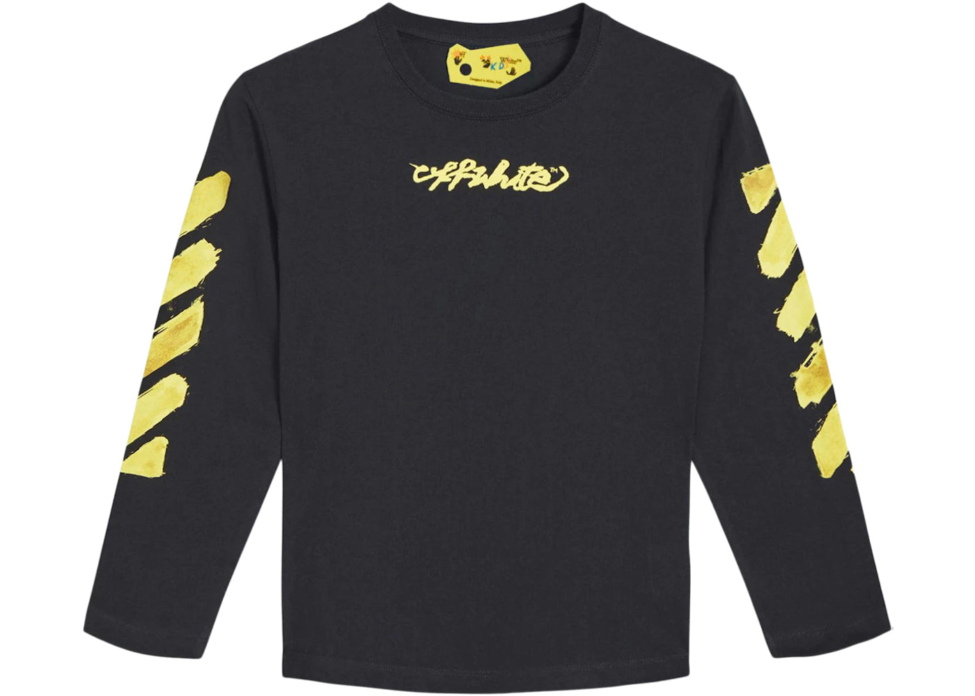 OFF-WHITE Kids Script Logo L/S T-shirt Black/Yellow