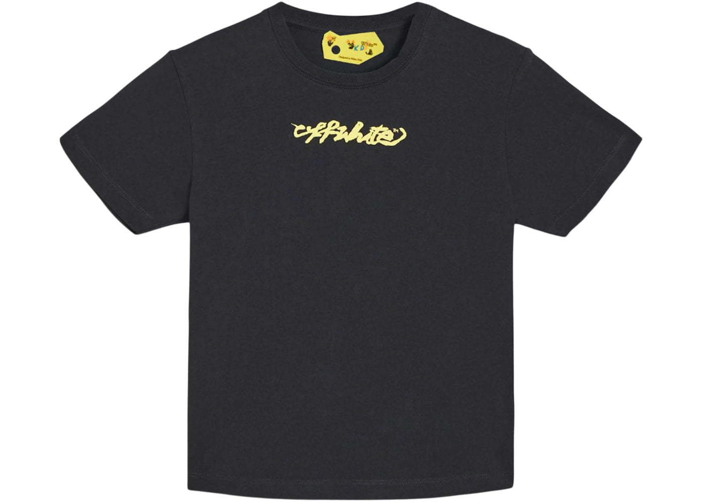 OFF-WHITE Kids Script Logo S/S T-shirt Black/Yellow