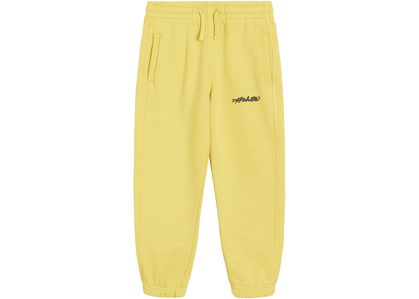 OFF-WHITE Kids Script Logo Sweatpants Yellow/Black