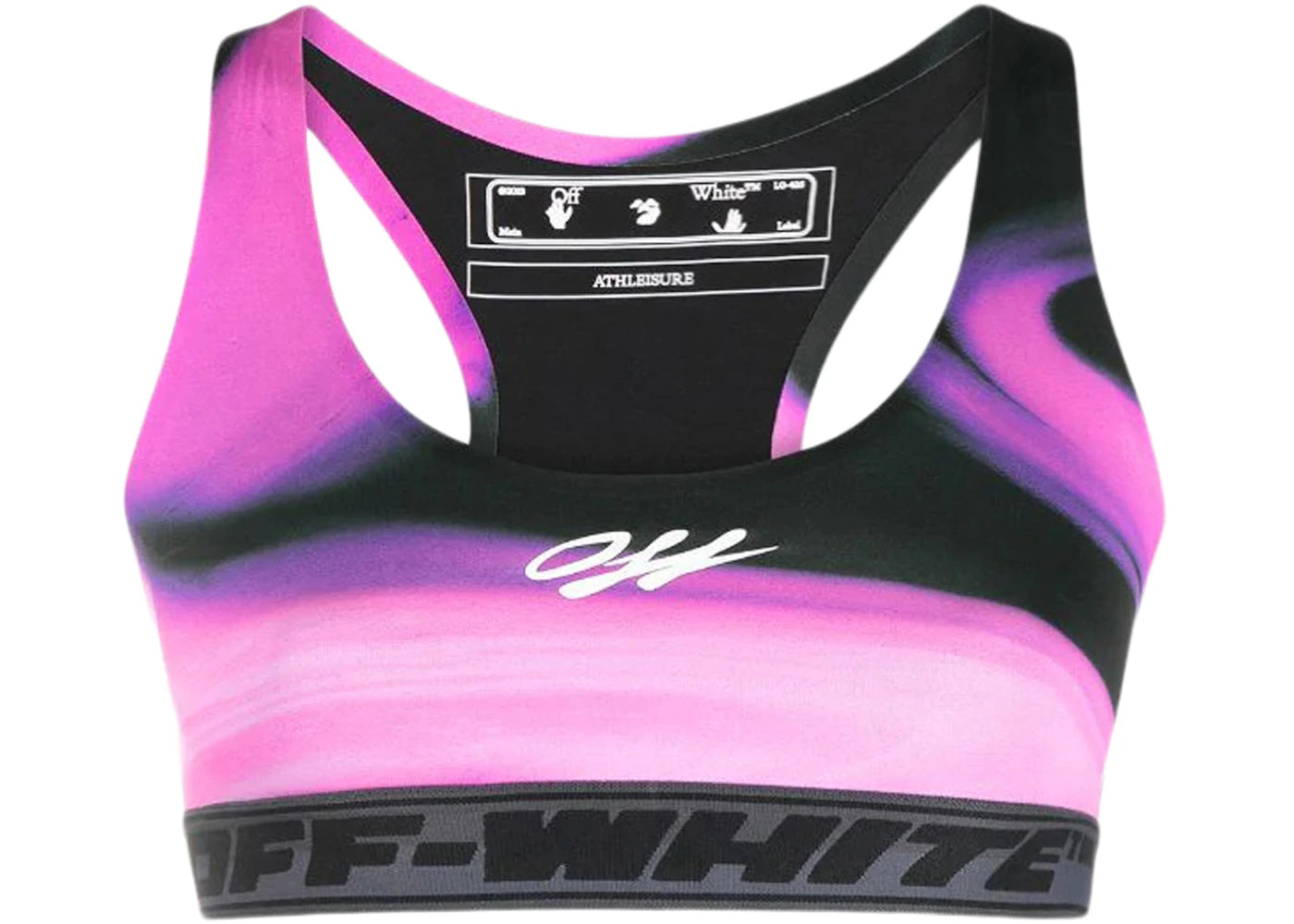 OFF-WHITE Liquid Melt Logo-Print Sports Bra Pink/Purple/Black