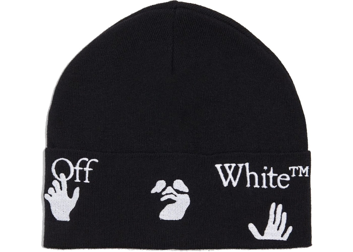 OFF-WHITE Logo Beanie Black/White