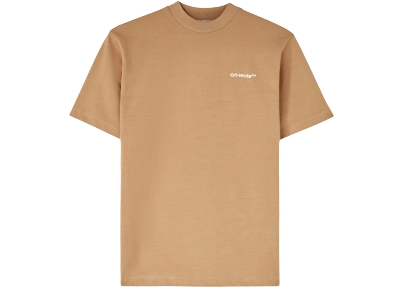 OFF-WHITE Logo-Embroidered Cotton T-Shirt Light Brown