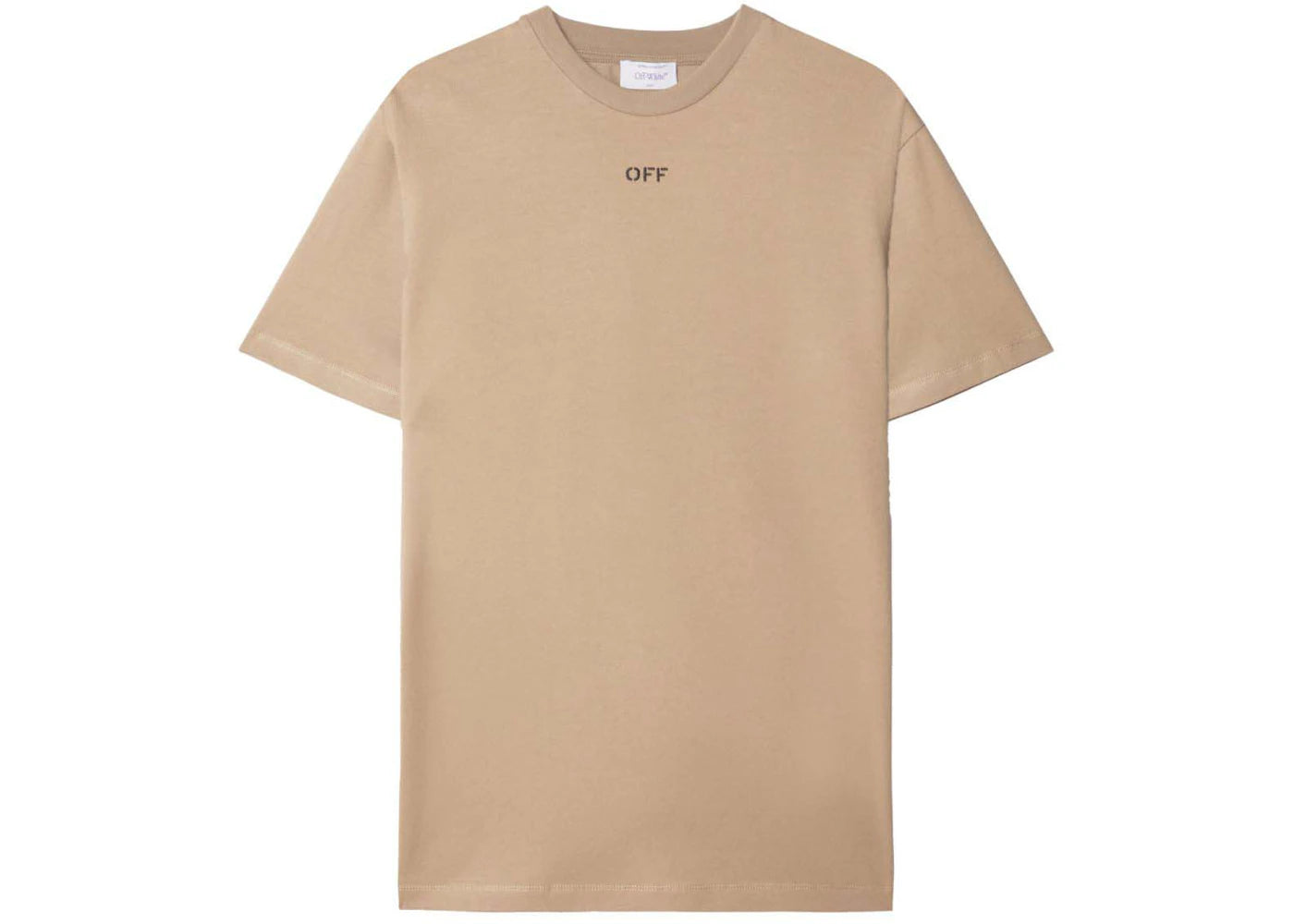 OFF-WHITE Logo-Embroidered Cotton T-shirt Sand Beige