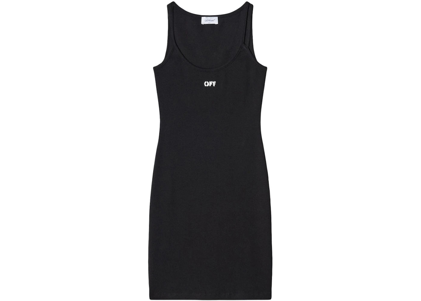 OFF-WHITE Logo-Embroidered Ribbed Minidress Black