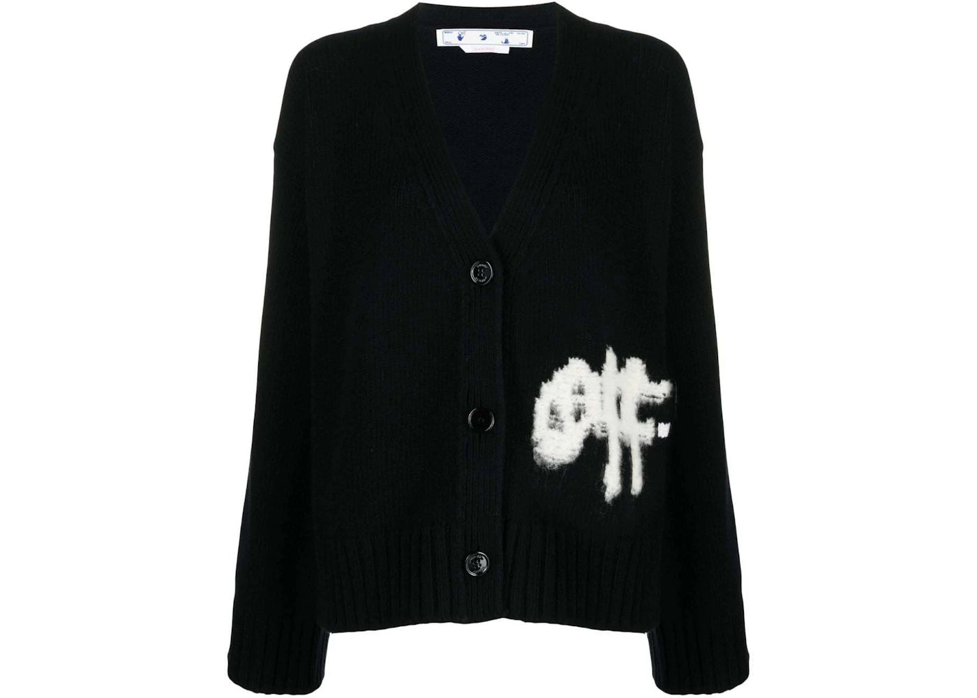 OFF-WHITE Logo Intarsia Cardigan Black/Multi