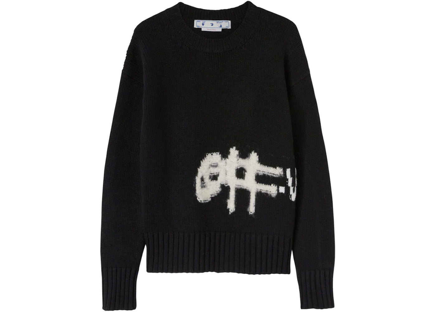 OFF-WHITE Logo Intarsia Crewneck Black