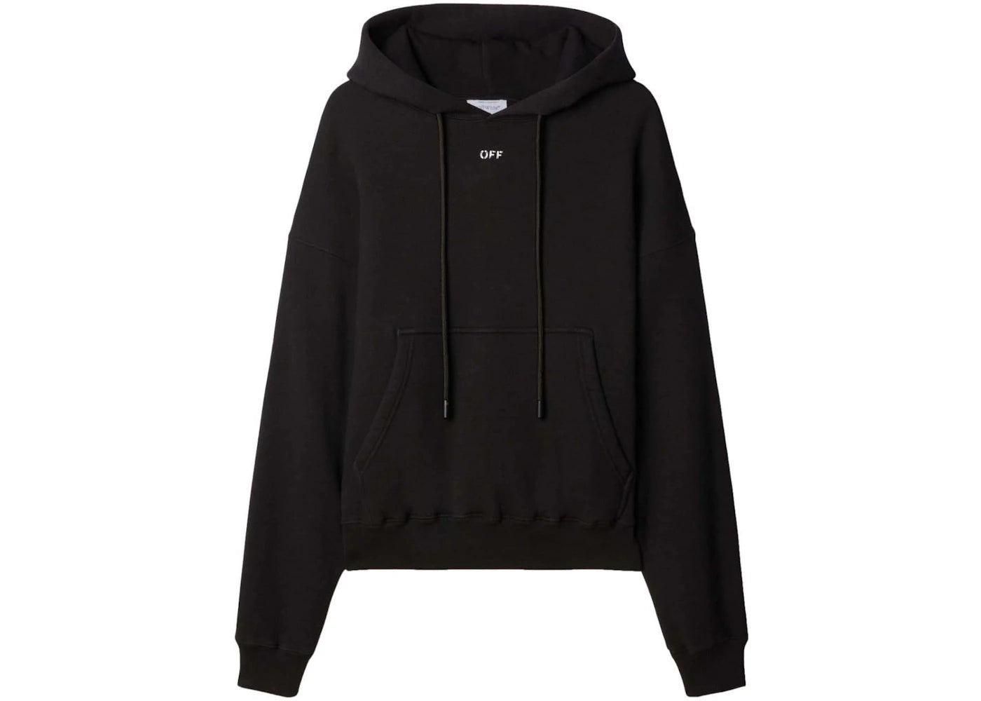 OFF-WHITE Logo-Print Cotton Hoodie Black