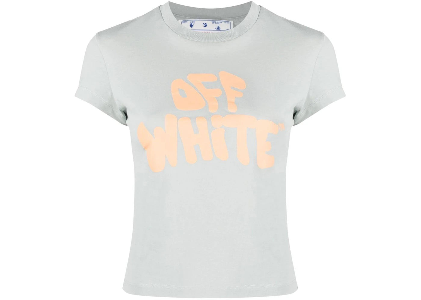 OFF-WHITE Logo Print Cotton T-Shirt Grey