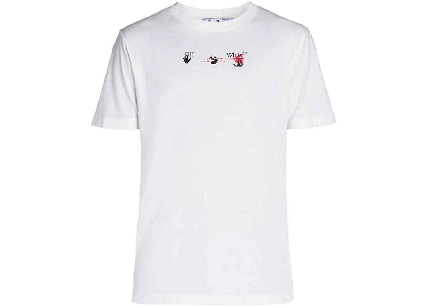 OFF-WHITE Logo-Print Cotton T-shirt White/Fuschia