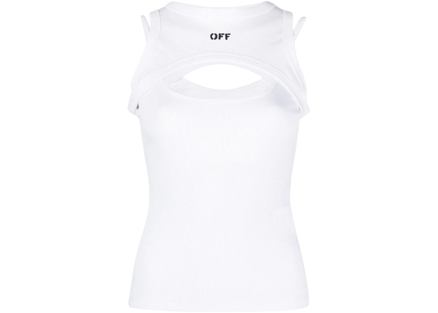 OFF-WHITE Logo-Print Cut-Out Tank Top White