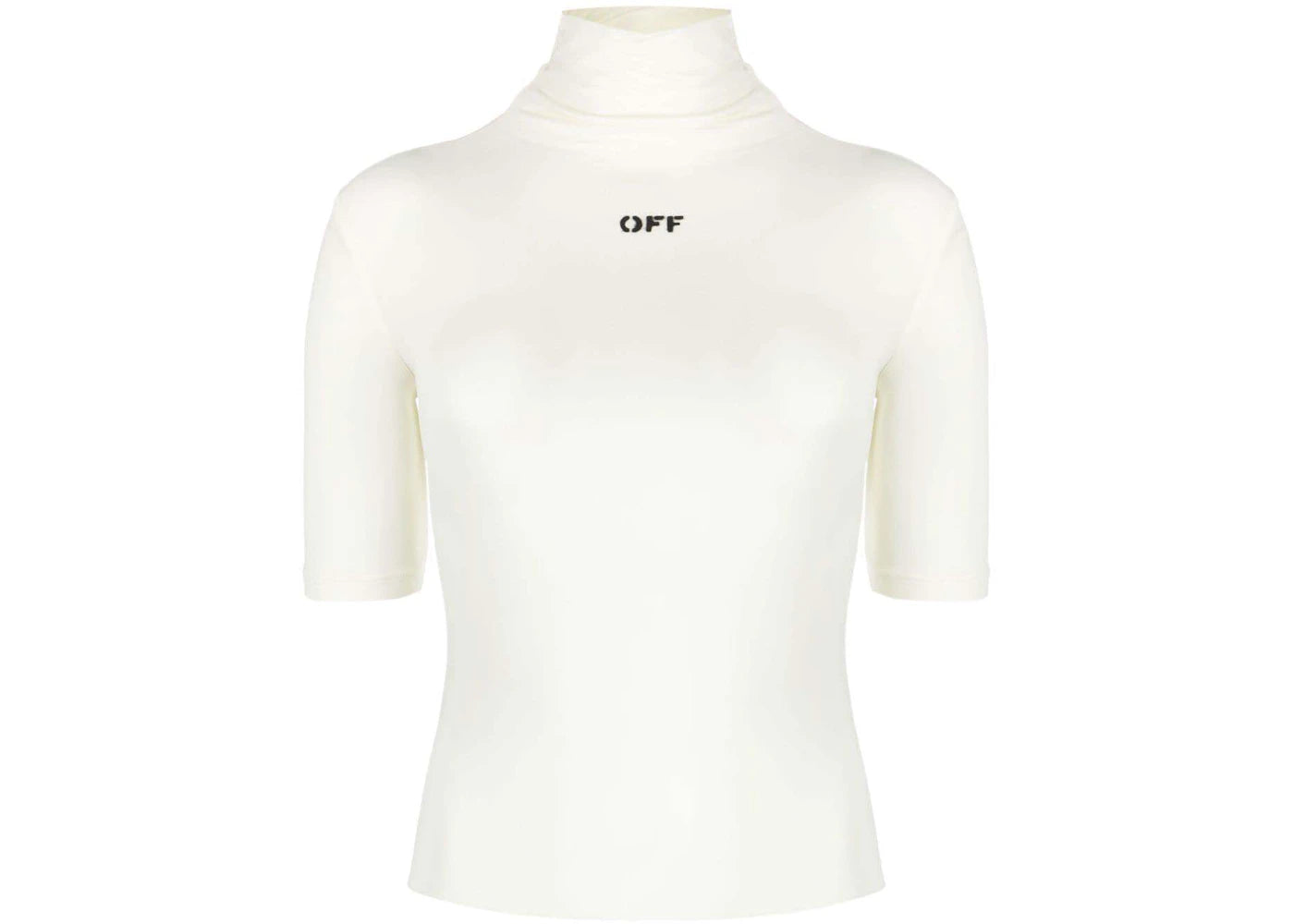 OFF-WHITE Logo-Print Mock-Neck Top White