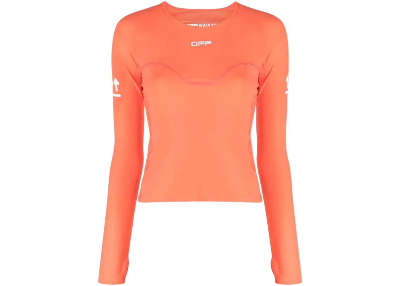 OFF-WHITE Logo-Print Performance Top Orange