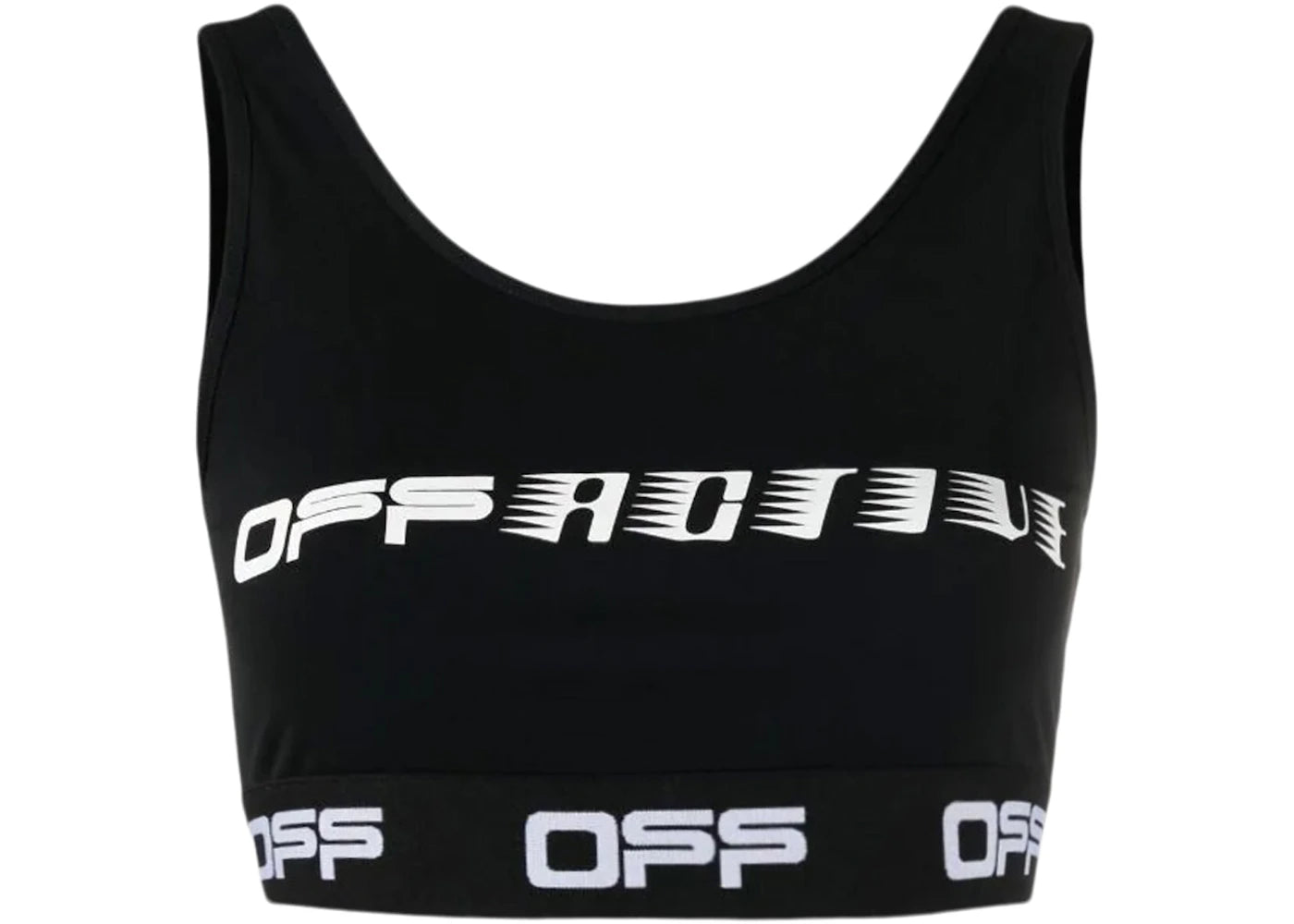 OFF-WHITE Logo-Print Sports Bra Black