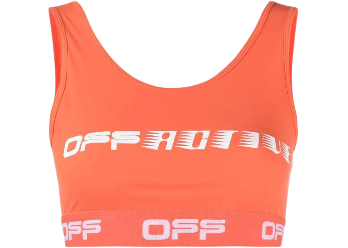 OFF-WHITE Logo-Print Sports Bra Orange