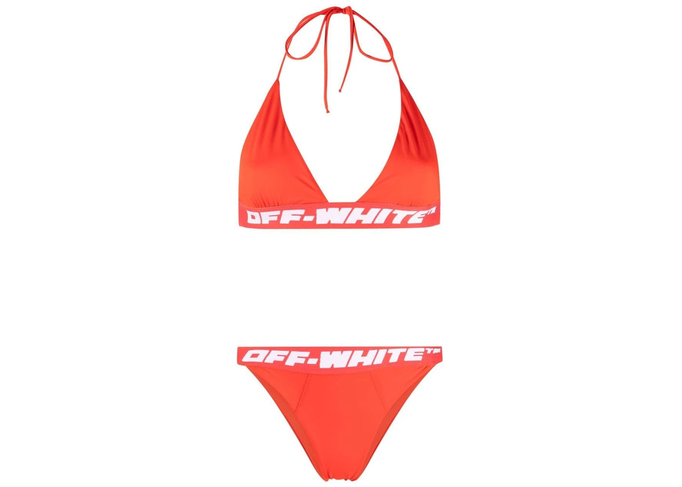 OFF-WHITE Logo-Tape Bikini Set Red