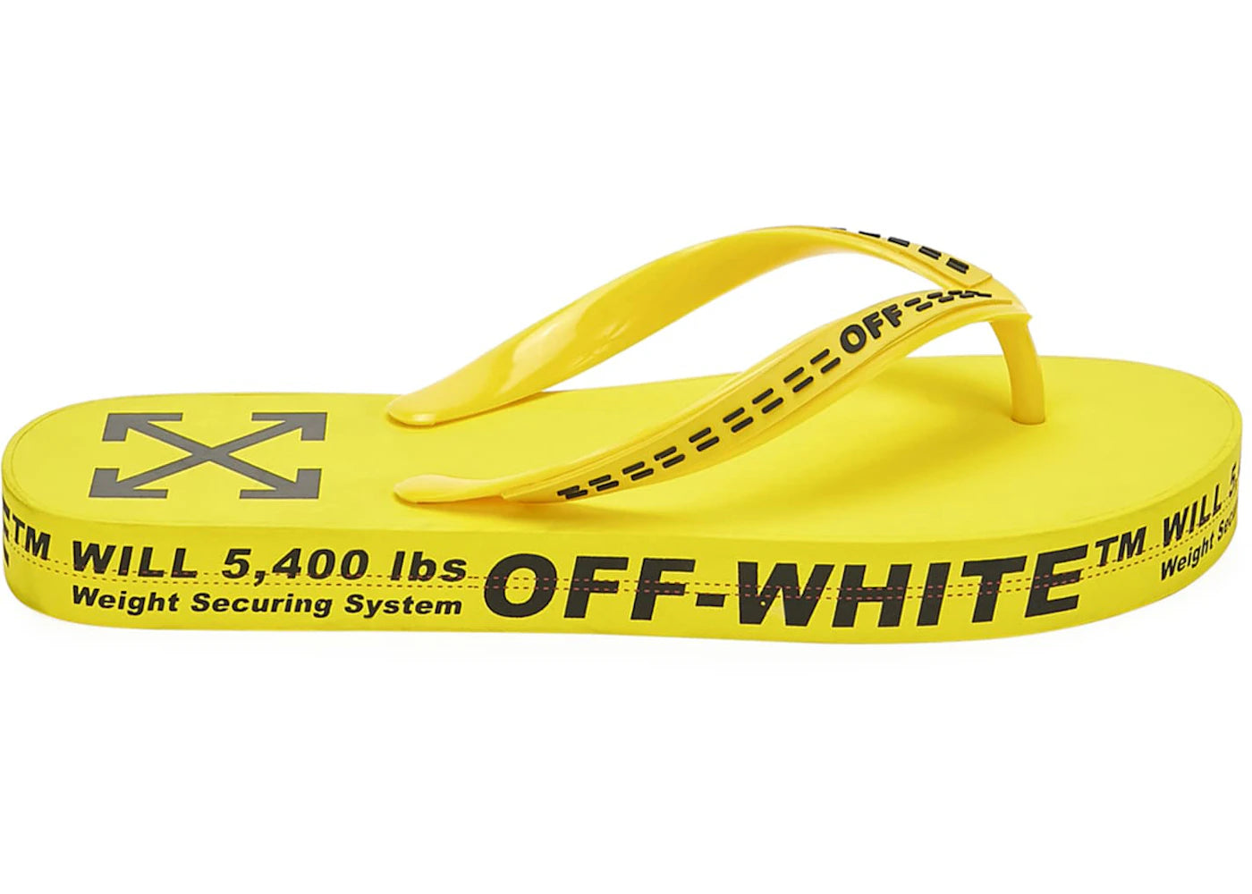 Off-White Logo Typographic Flip Flop Yellow SS20