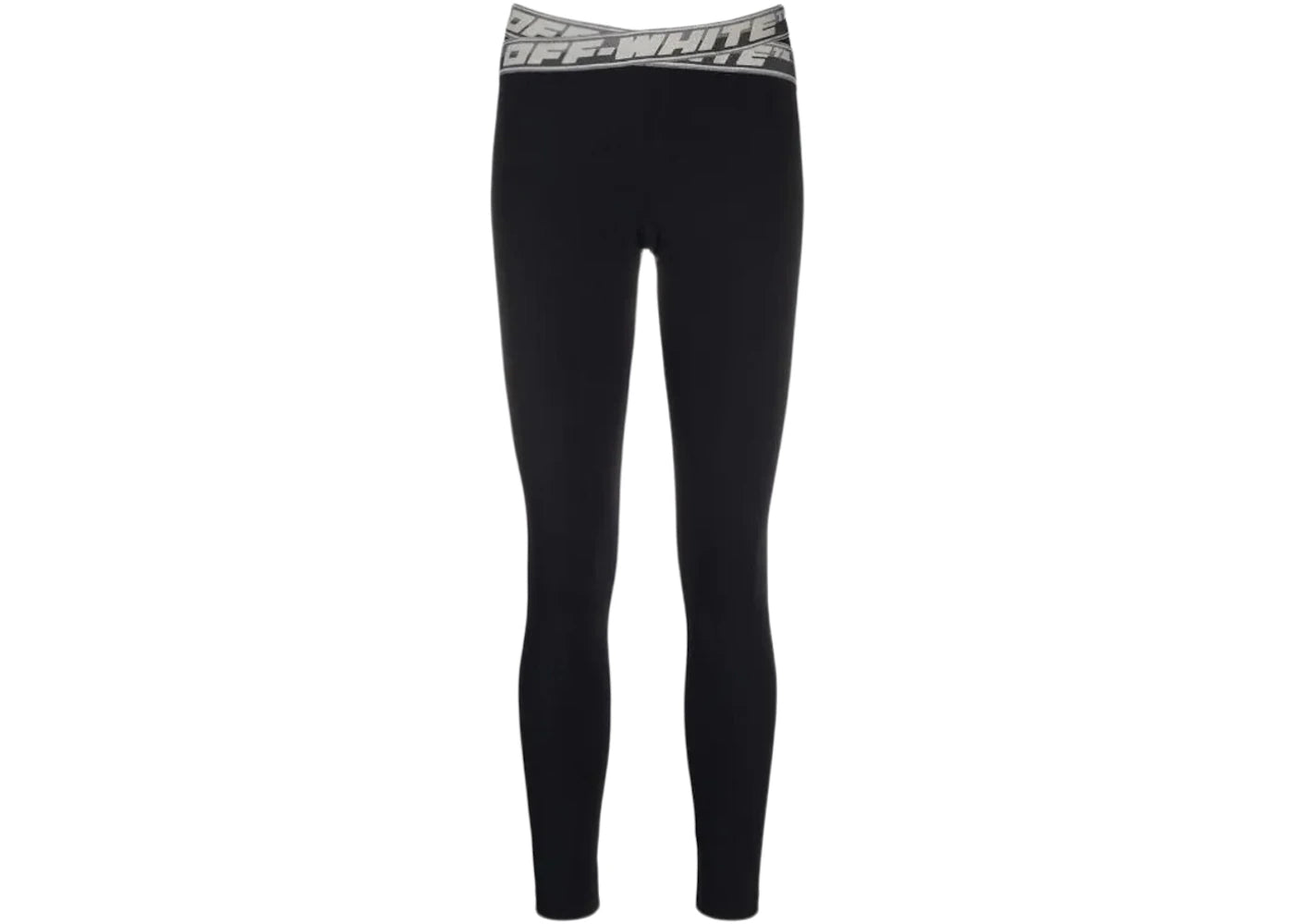 OFF-WHITE Logo-Waistband Leggings Black/Grey/White