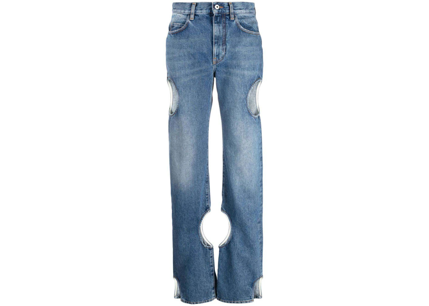 OFF-WHITE Meteor Hole-Detail Jeans Blue