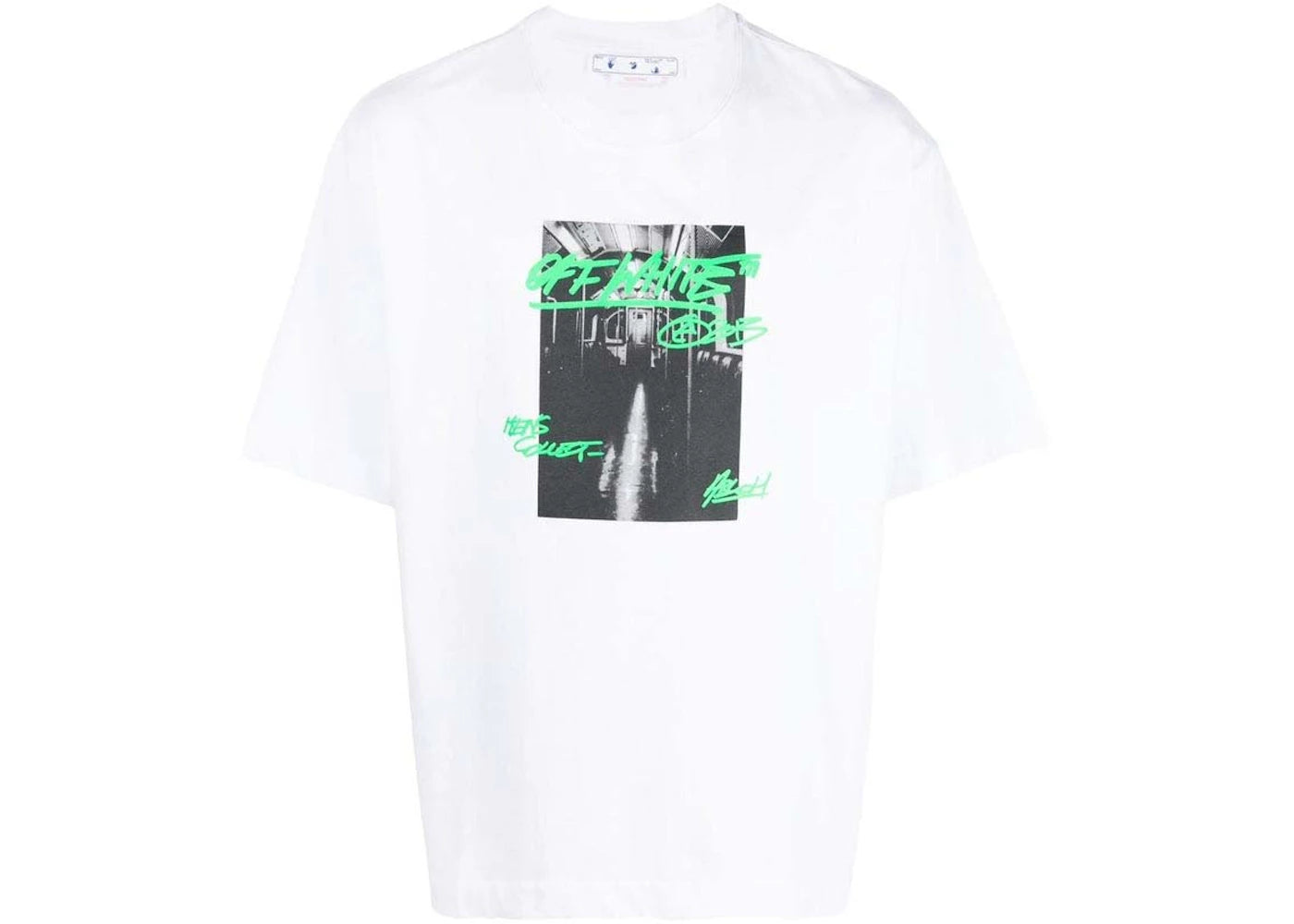 OFF-WHITE Metro Type Over Skate S/S Tee White/Green