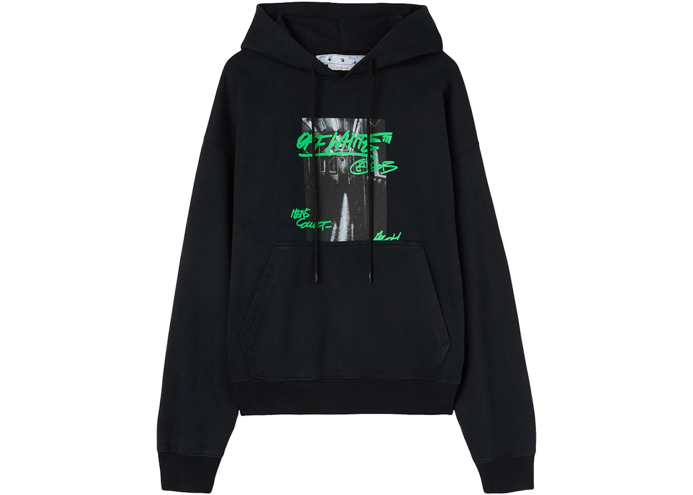 OFF-WHITE Metro Type Skate Hoodie Black/Green