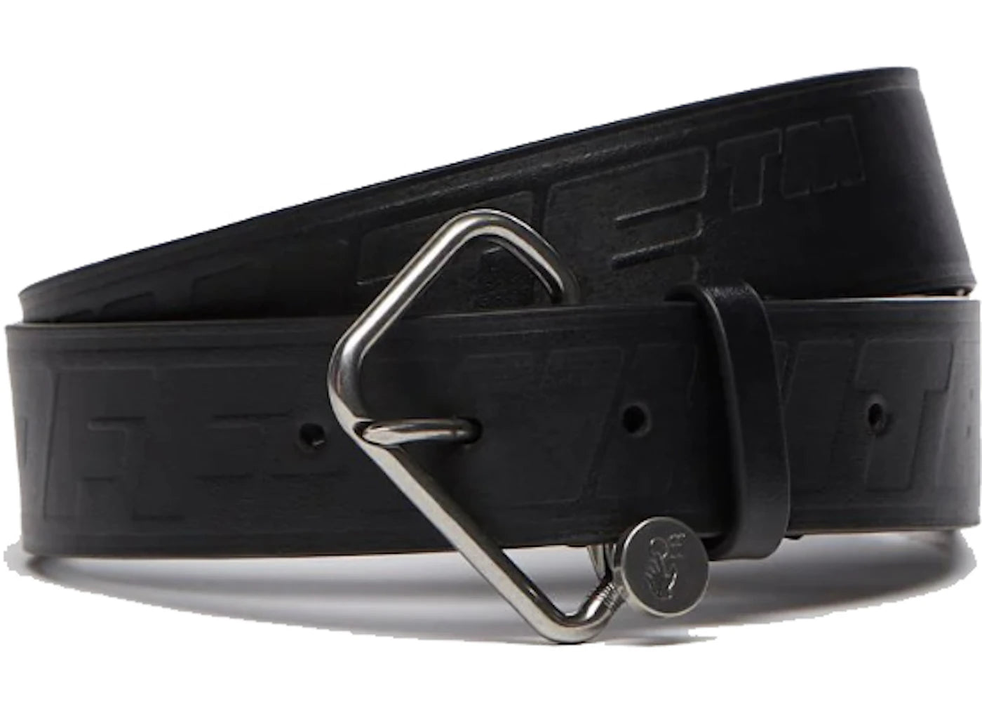 OFF-WHITE Nail Leather Belt (FW21) Black/Silver