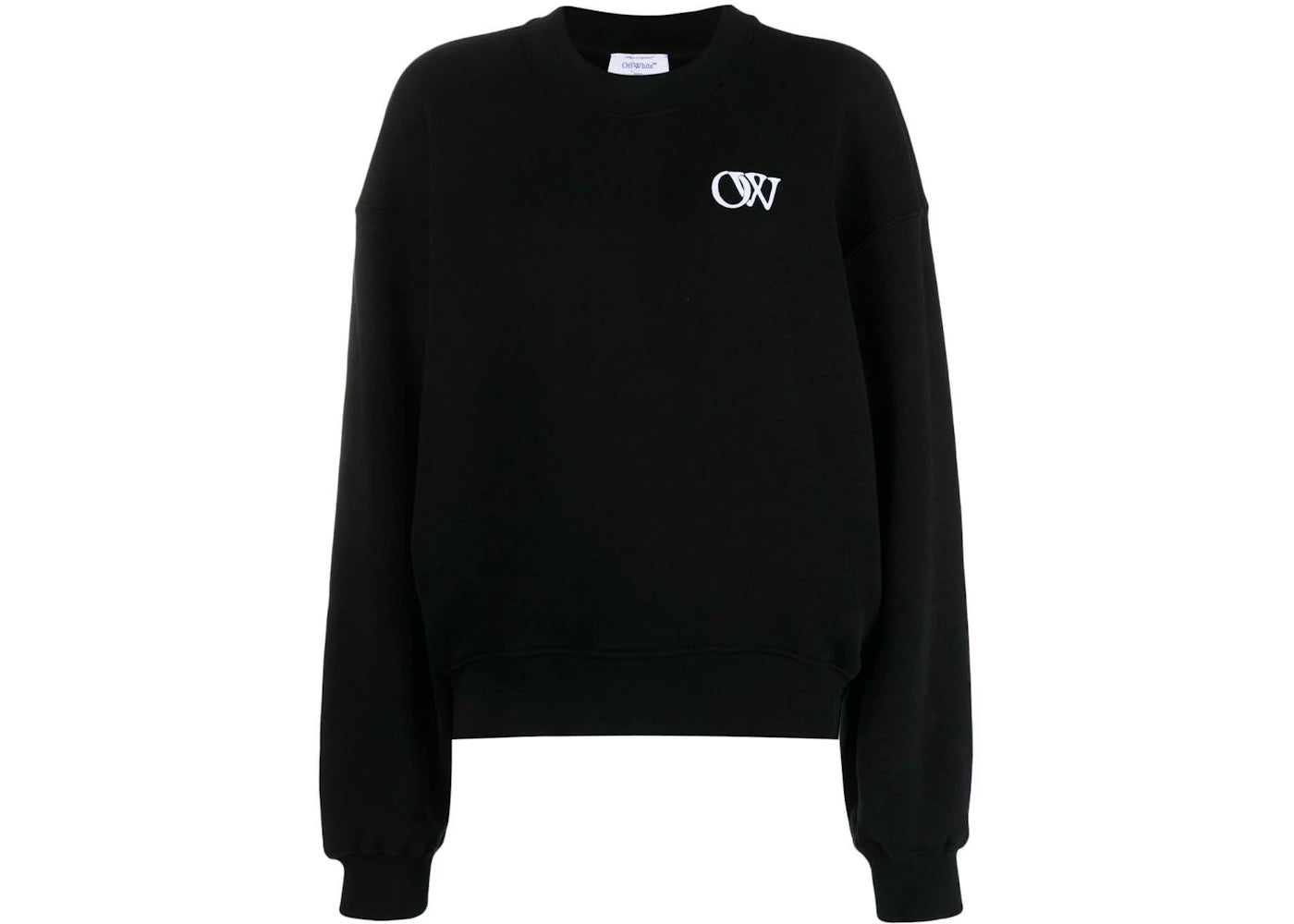 OFF-WHITE OW Logo-Print Cotton Sweatshirt Black