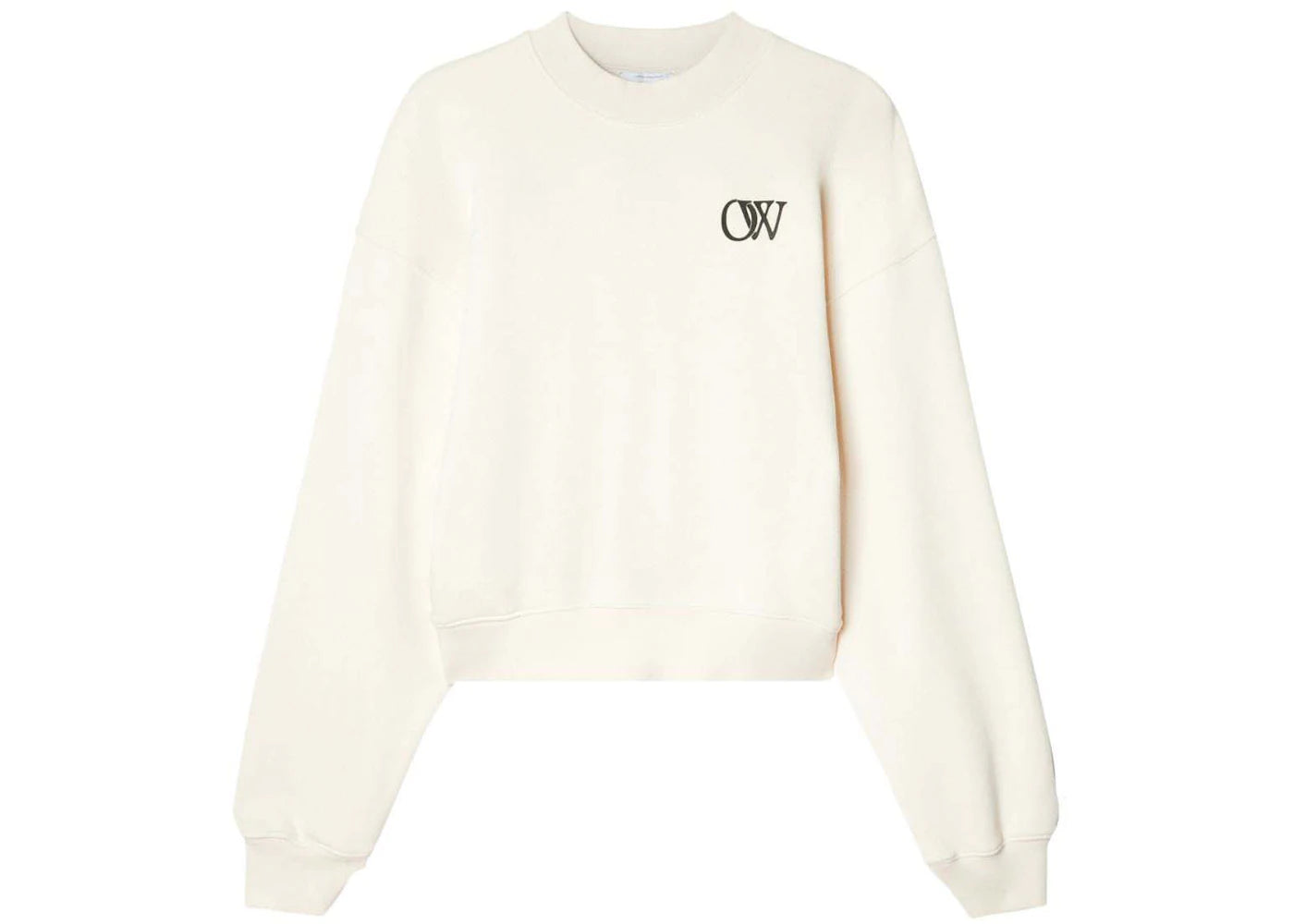 OFF-WHITE OW-Print Cotton Sweatshirt Cream White