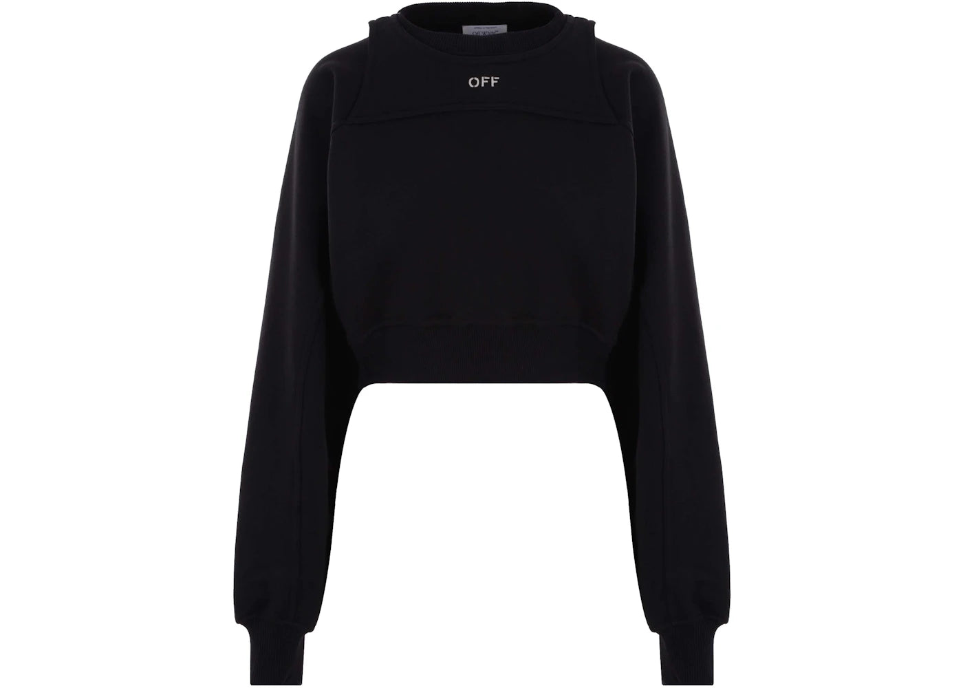 OFF-WHITE Off Jersey Cropped Sweatshirt with Bolero Insert Black