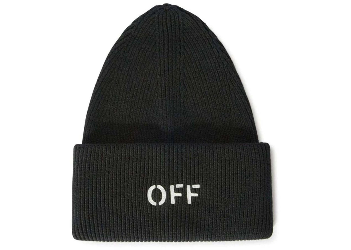 OFF-WHITE Off Stamp Knit Beanie Black/White