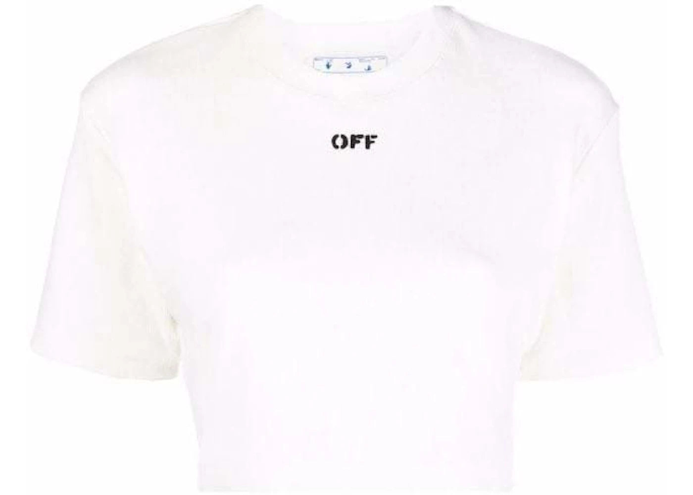 OFF-WHITE Off Stamp Ribbed Cropped Tee White/Black