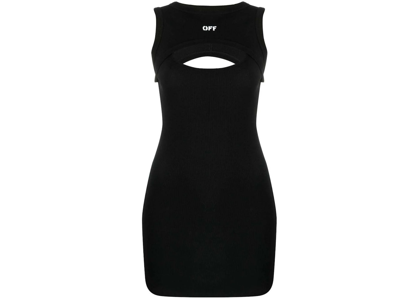 OFF-WHITE Off Stamp Ribbed Mini Dress Black