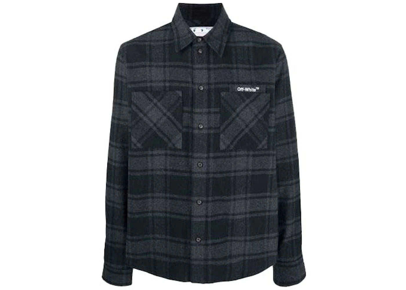 OFF-WHITE Outline ARR Flannel Shirt Grey/White