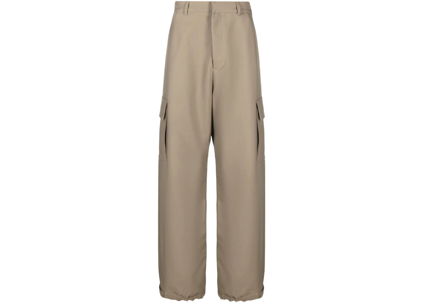 OFF-WHITE Ow Emb Drill Wide-Leg Cargo Trousers Almond Beige