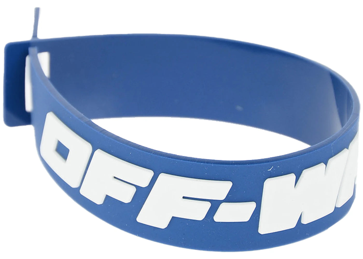 OFF-WHITE PVC 2.0 Embossed Logo Industrial Thin Bracelet Blue