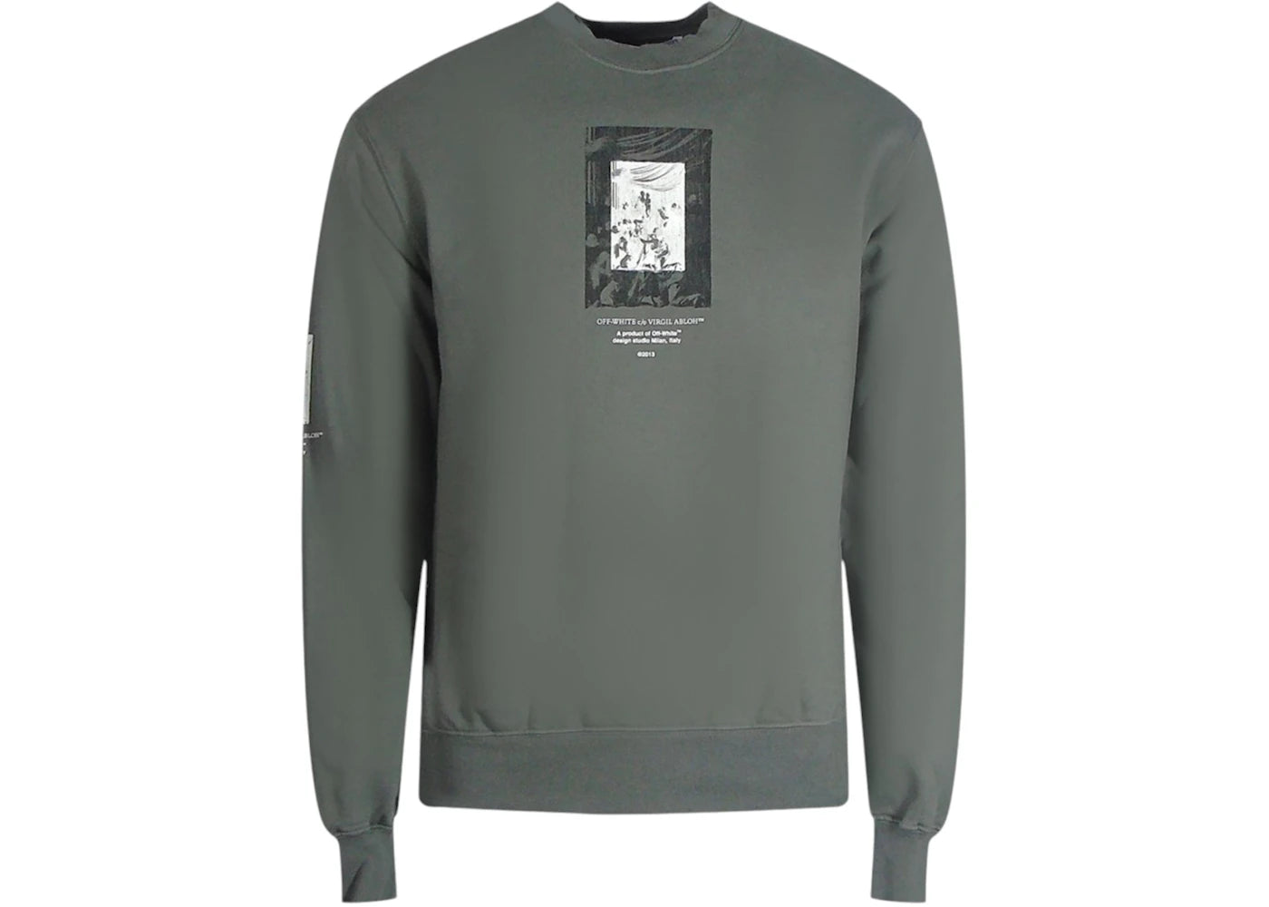 OFF-WHITE Paint Mirror Slim Fit Steel Iron Sweatshirt Grey
