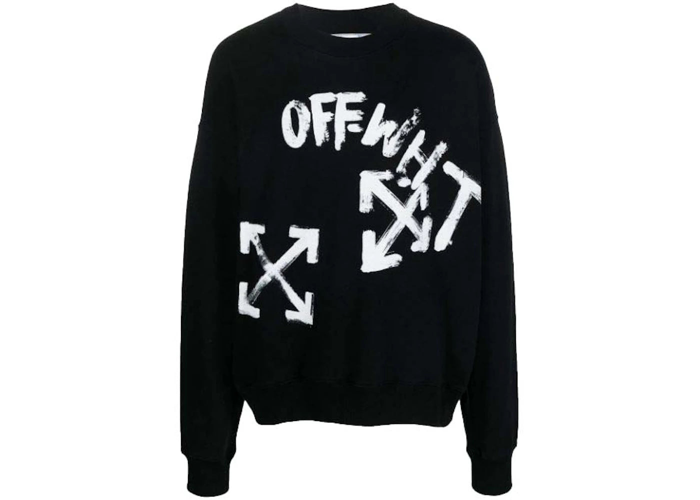 OFF-WHITE Paint Script Skate Crewneck Black/ White