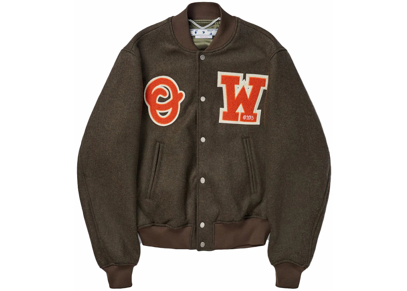 OFF-WHITE Patch Varsity Jacket Army Green