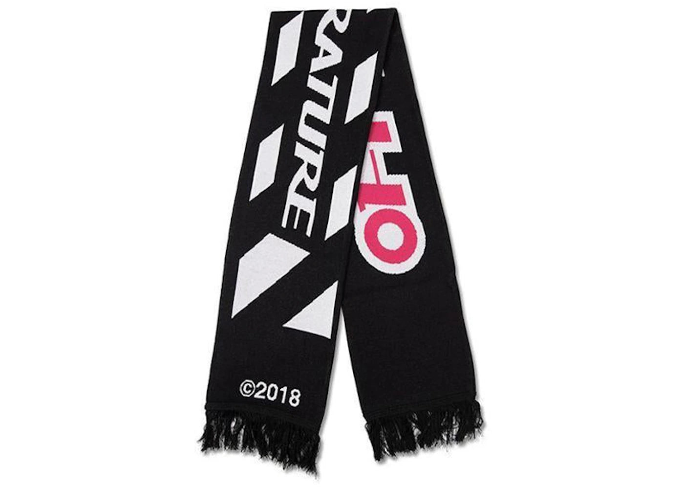 OFF-WHITE Pink Logo Scarf Black