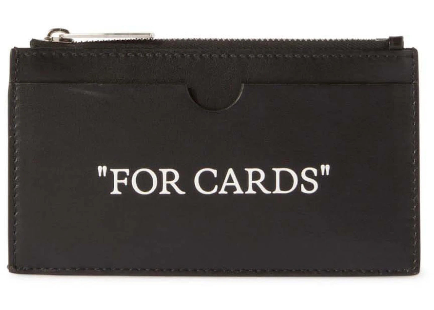 Off-White Quote-Print Leather Cardholder Black