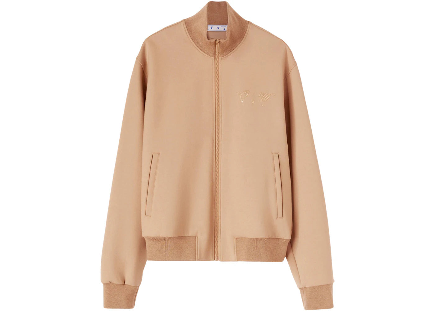 OFF-WHITE Quote Wool Slim Tracktop Camel