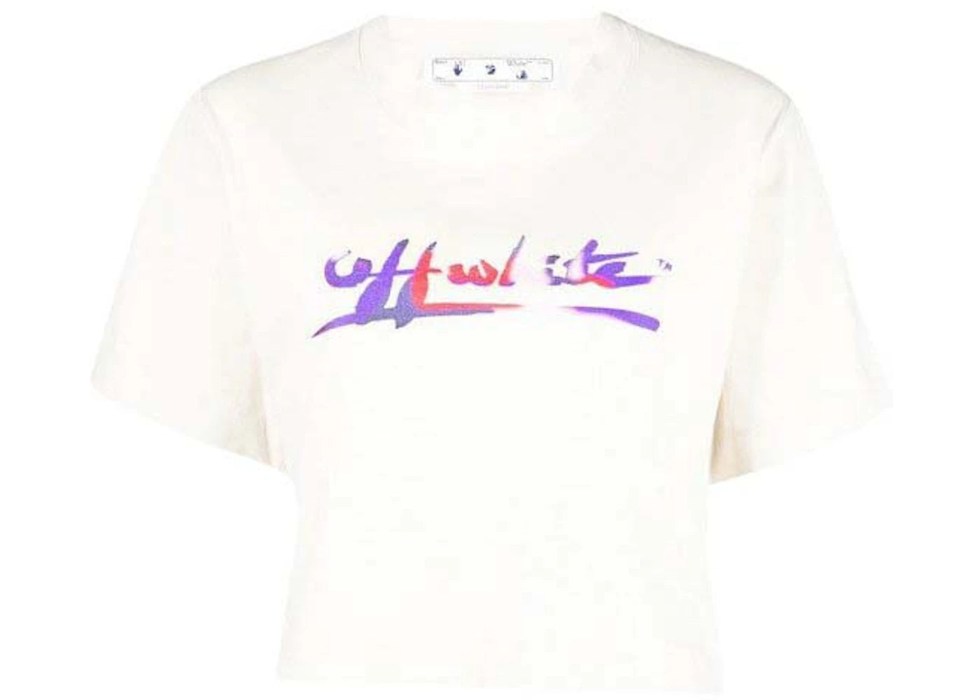 OFF-WHITE Readymade Logo Crop Tee Beige/Purple