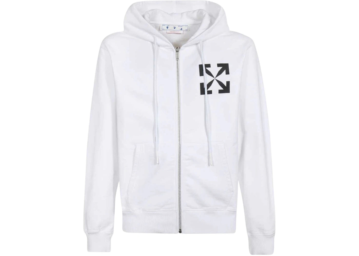 OFF-WHITE Single Arrow Slim Zip Hoodie White