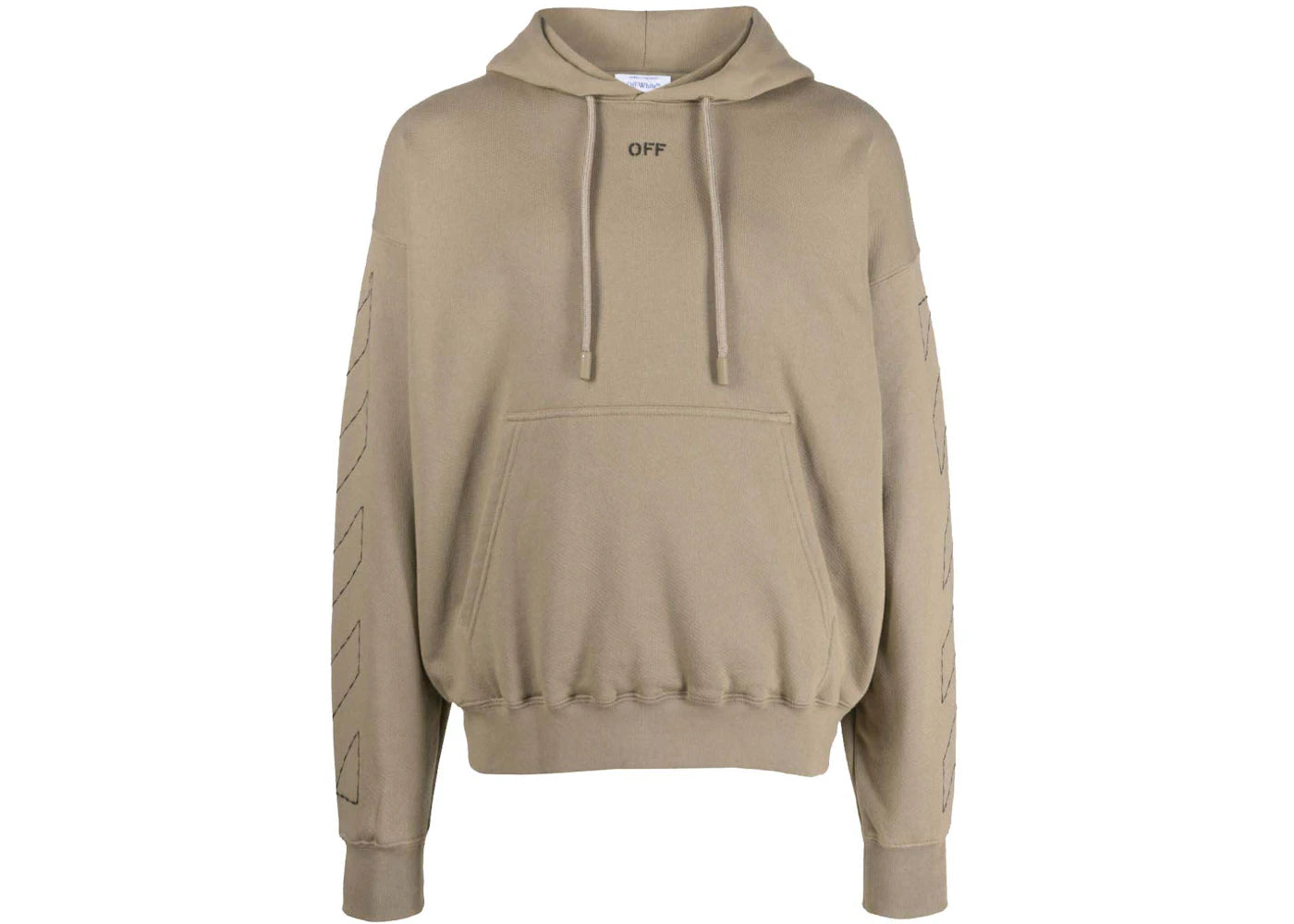 OFF-WHITE Stitch Skate Drawstring Hoodie Beige