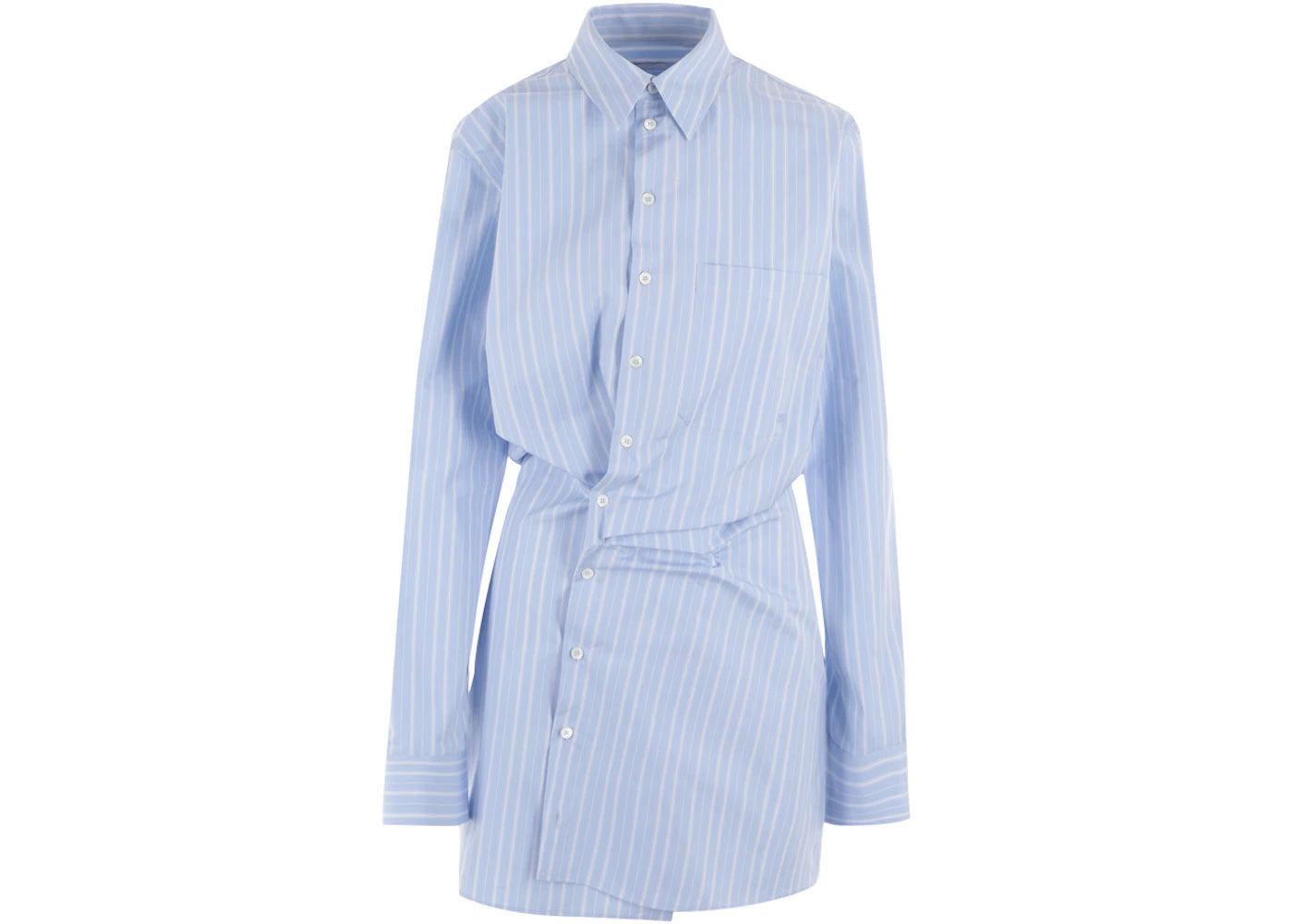 OFF-WHITE Striped Cotton-Poplin Shirtdress Blue/White