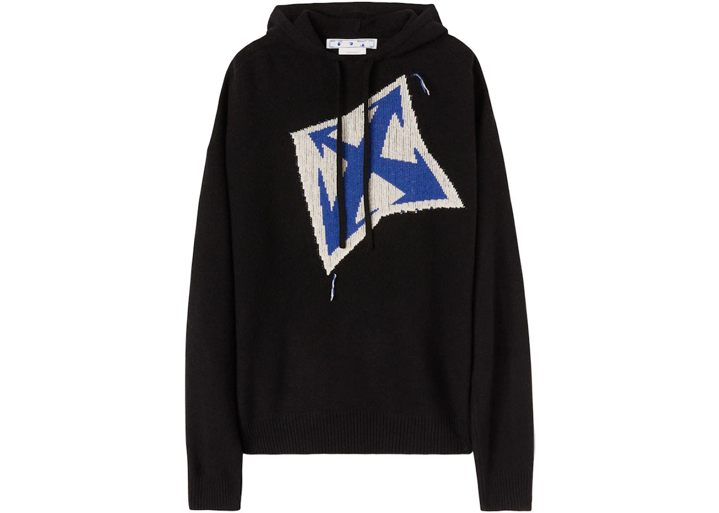 OFF-WHITE Thund Arr Chunky Knit Hoodie Black/Blue/White