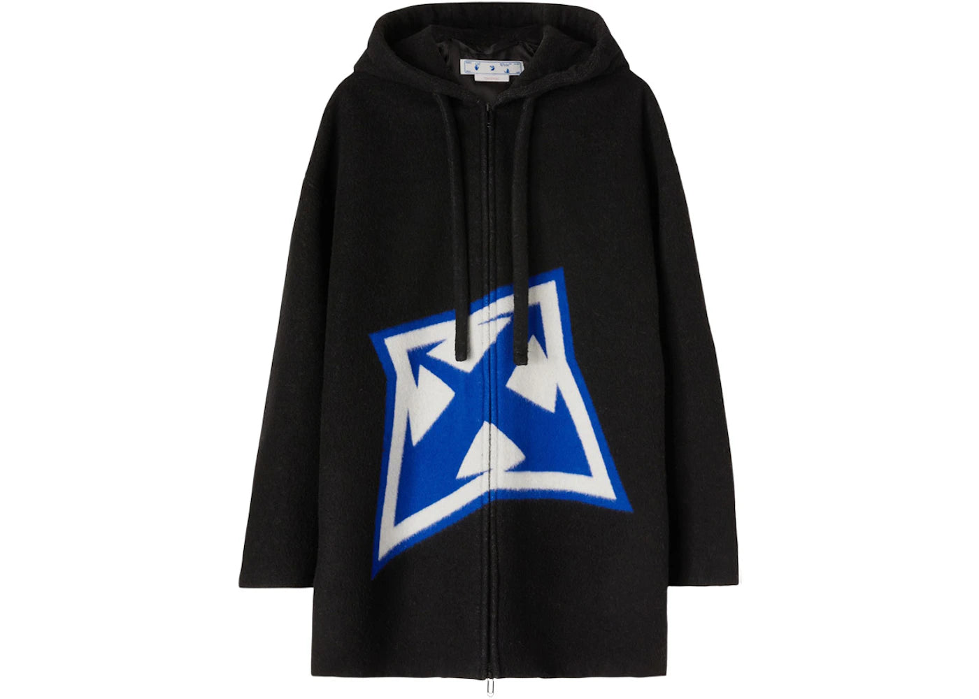 OFF-WHITE Thund Arrow Wool Over Zip Hoodie Black/Blue