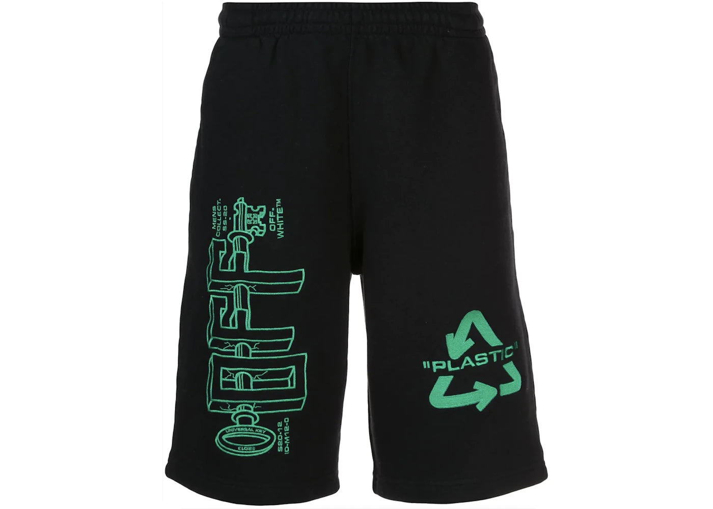 OFF-WHITE Universal Key Embroidered Sweat Shorts Black